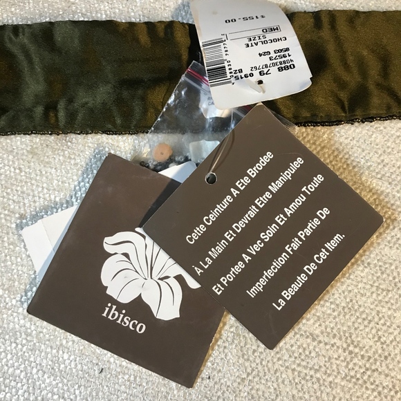 Ibisco Hand Beaded belt in Chocolate, NWT - Picture 6 of 7